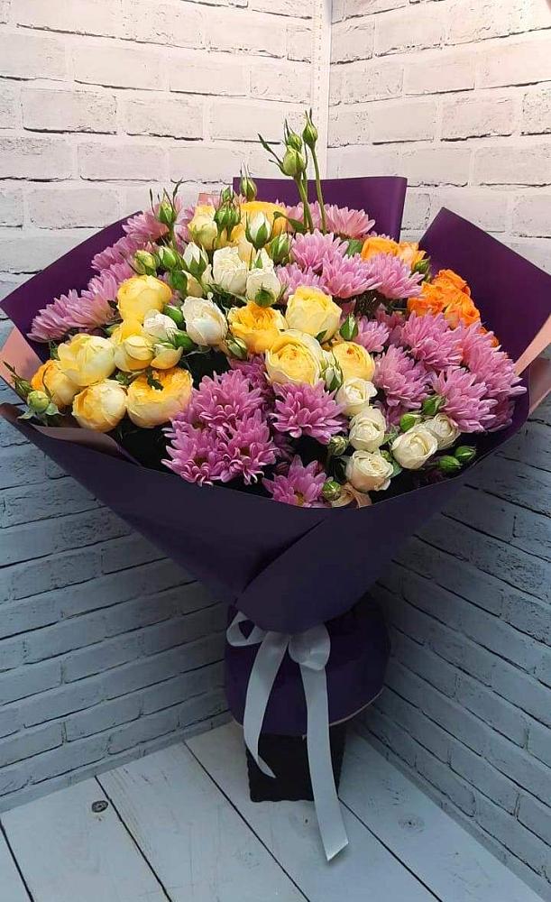 Букет цветов из: Хризантемы и Розы в Онохой