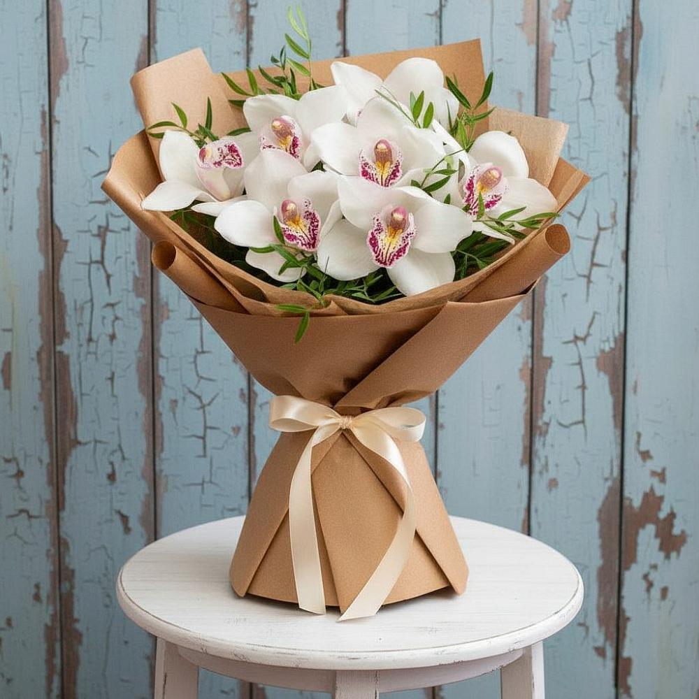 Букет цветов из: Орхидеи и Розы в Онохой