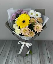 Букет цветов из:  Розы, Герберы и Хризантемы в Онохой