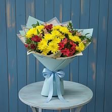 Букет цветов из:  Альстромерии и Хризантемы в Онохой
