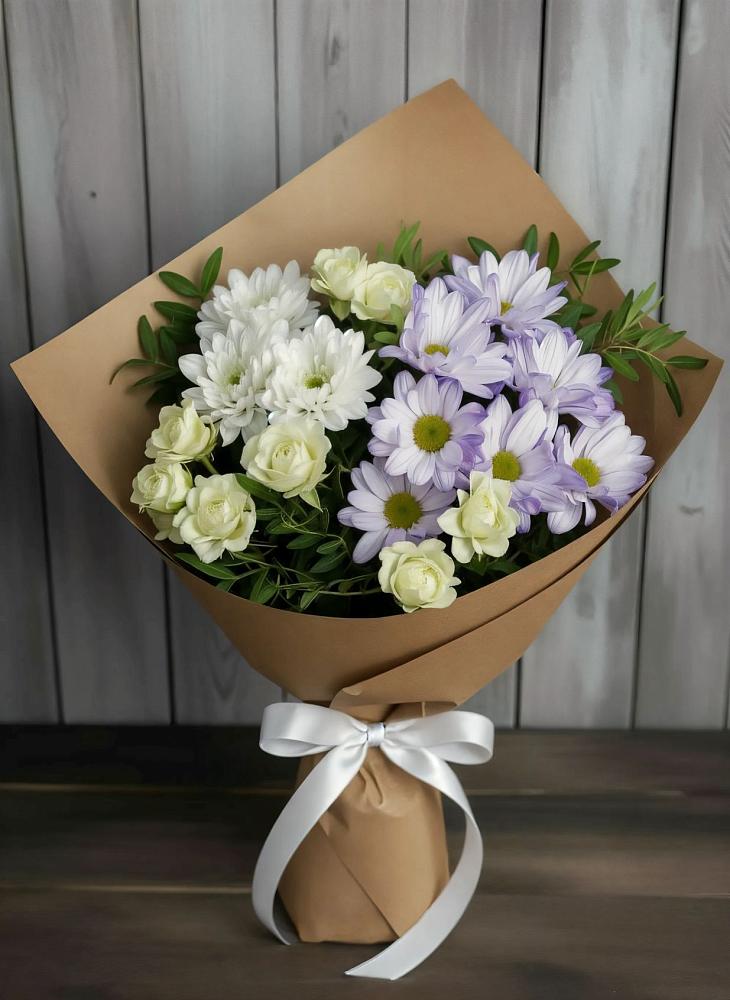 Букет цветов из: Хризантемы и Розы в Онохой